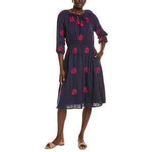 Mer St. Barth Womens  Solange Popover Dress, Navy